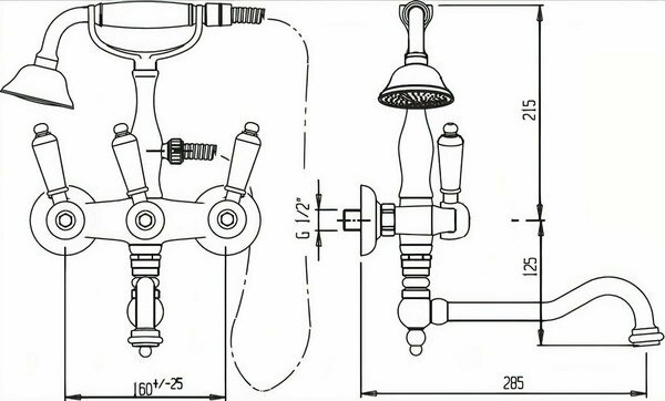 Смеситель на борт ванны Cezares First FIRST-PBV2-01-M